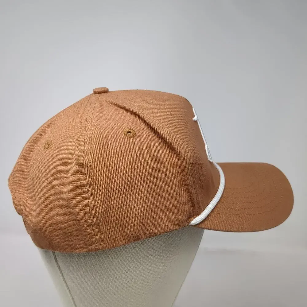 Too Turnt Trucker Brown Hat One Size Livin Script White Rope Snapback Cotton